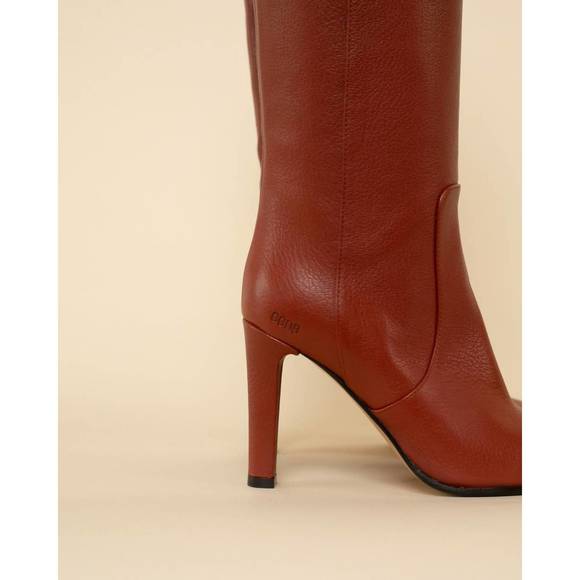 NEW GOLDEN GOOSE helen leather boot in rust - Picture 5 of 7